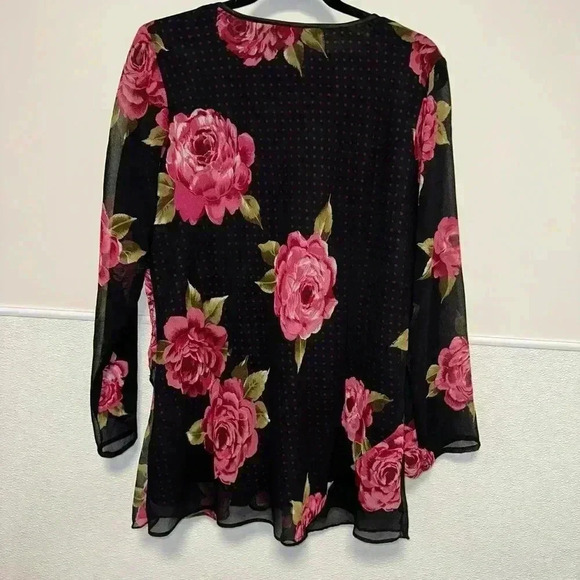 Women's American Angel II Blouse, 14/16, Black & Pink Y2K Style - Picture 9 of 10
